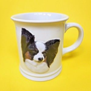 Vintage Papillon Dog Breed Coffee Mug 3-D Animal XPres 1999 Spell Out 12 oz.